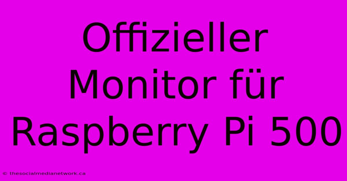 Offizieller Monitor Für Raspberry Pi 500