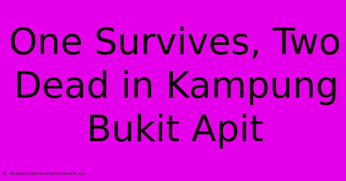 One Survives, Two Dead In Kampung Bukit Apit