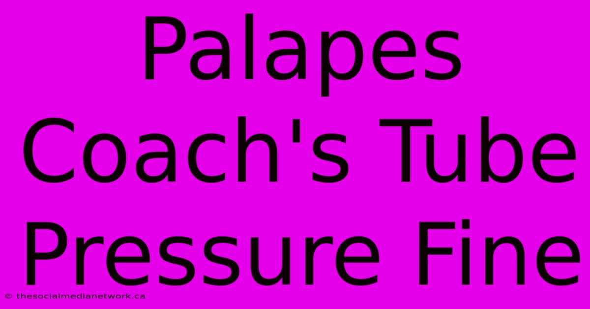 Palapes Coach's Tube Pressure Fine