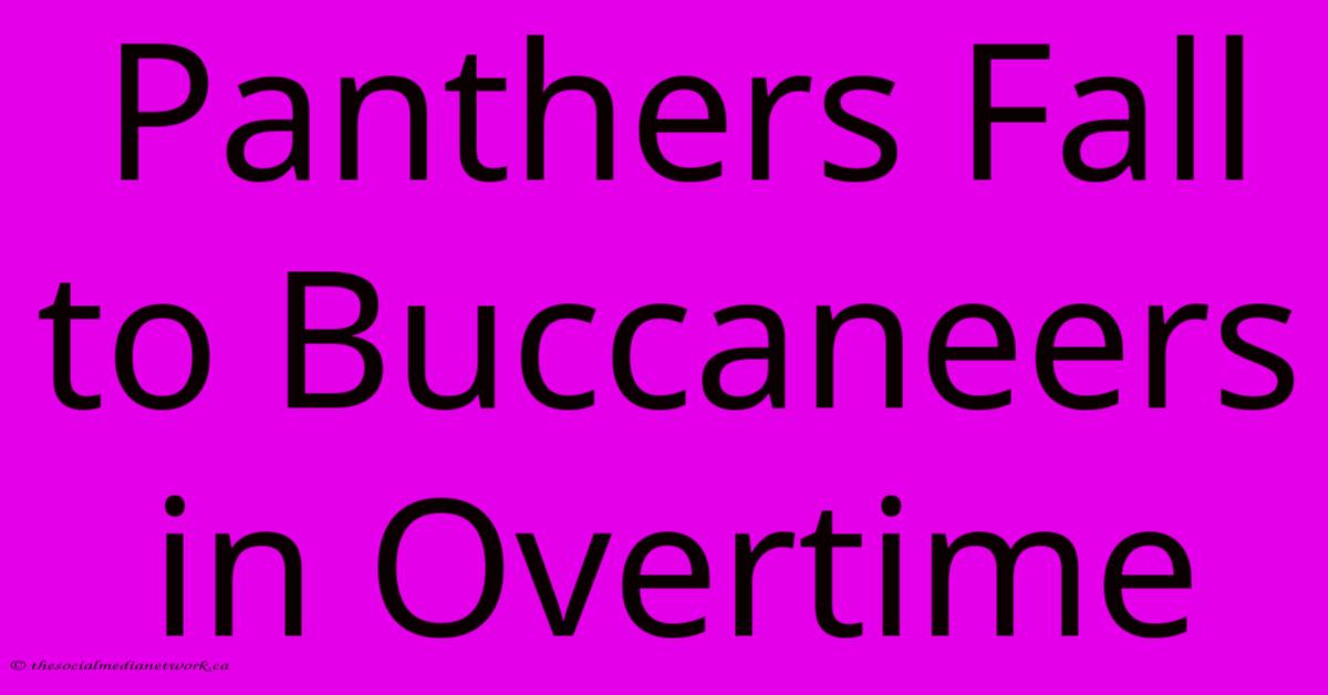 Panthers Fall To Buccaneers In Overtime