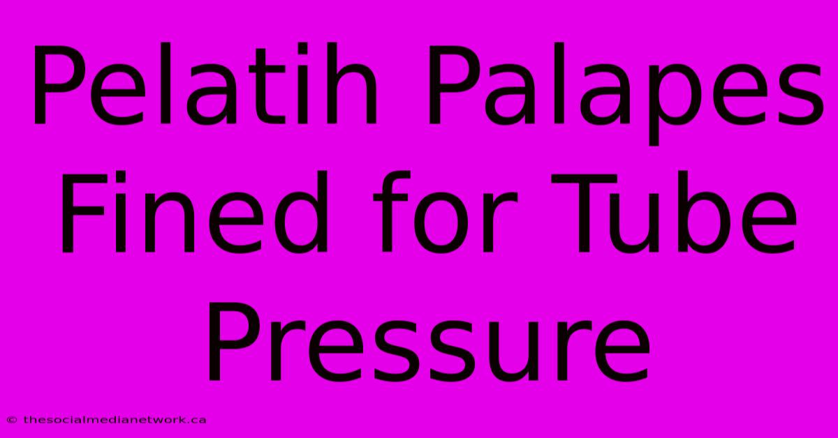 Pelatih Palapes Fined For Tube Pressure