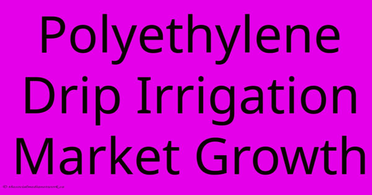 Polyethylene Drip Irrigation Market Growth Polyethylene Drip Irrigation Market Growth