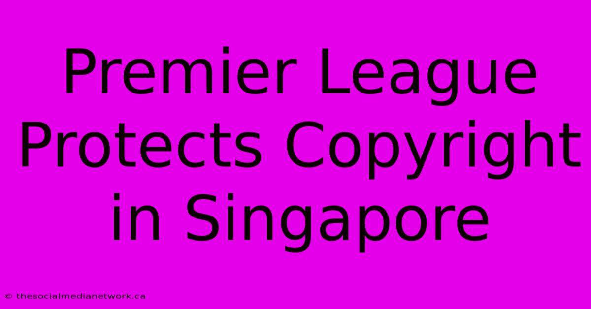 Premier League Protects Copyright In Singapore