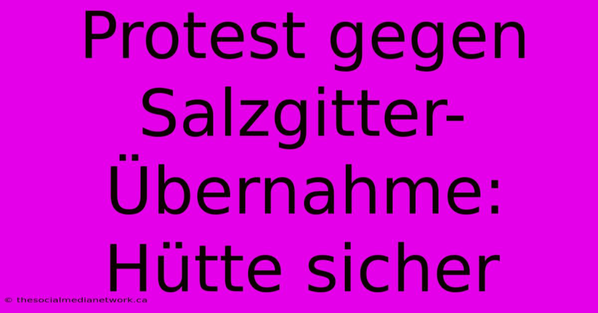 Protest Gegen Salzgitter-Übernahme: Hütte Sicher