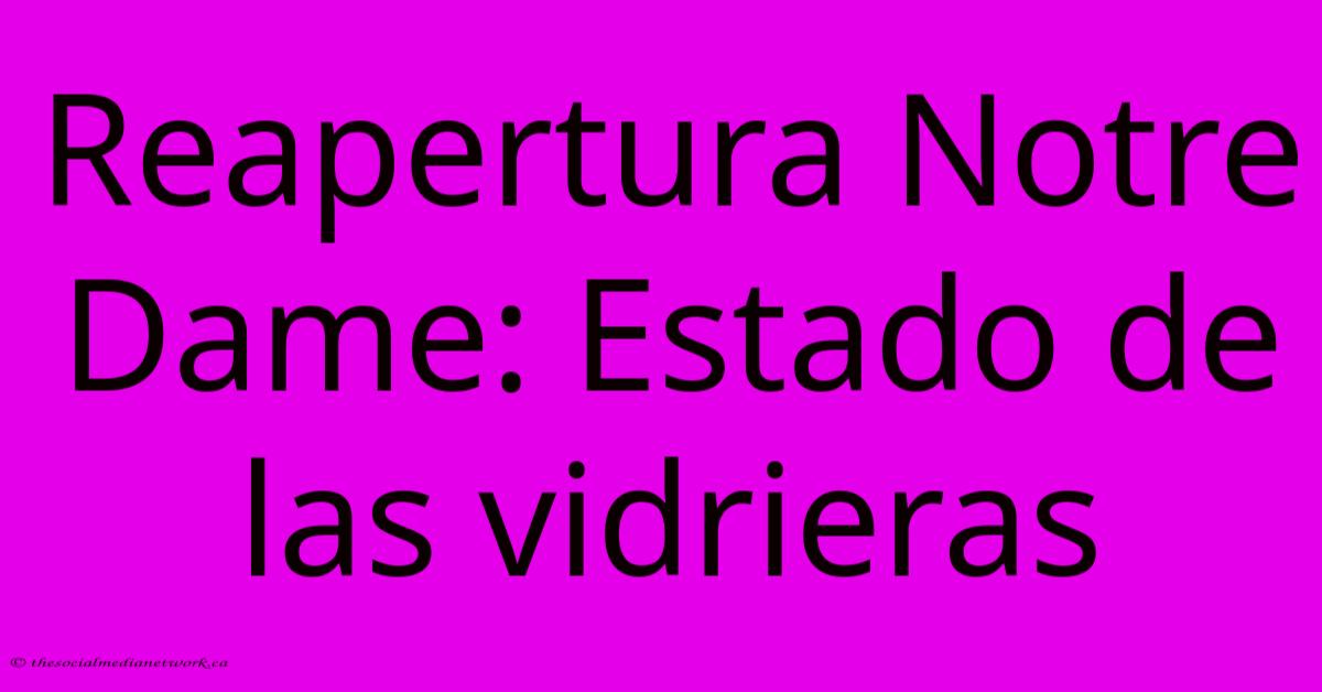 Reapertura Notre Dame: Estado De Las Vidrieras Reapertura Notre Dame: Estado De Las Vidrieras