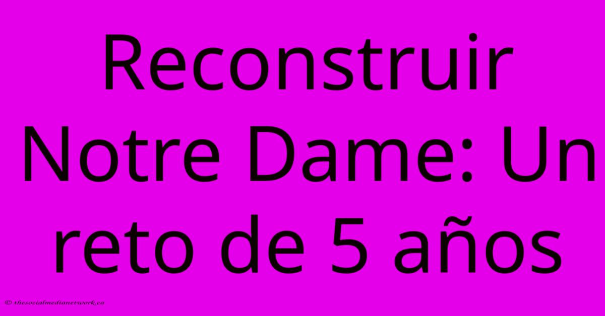 Reconstruir Notre Dame: Un Reto De 5 Años Reconstruir Notre Dame: Un Reto De 5 Años