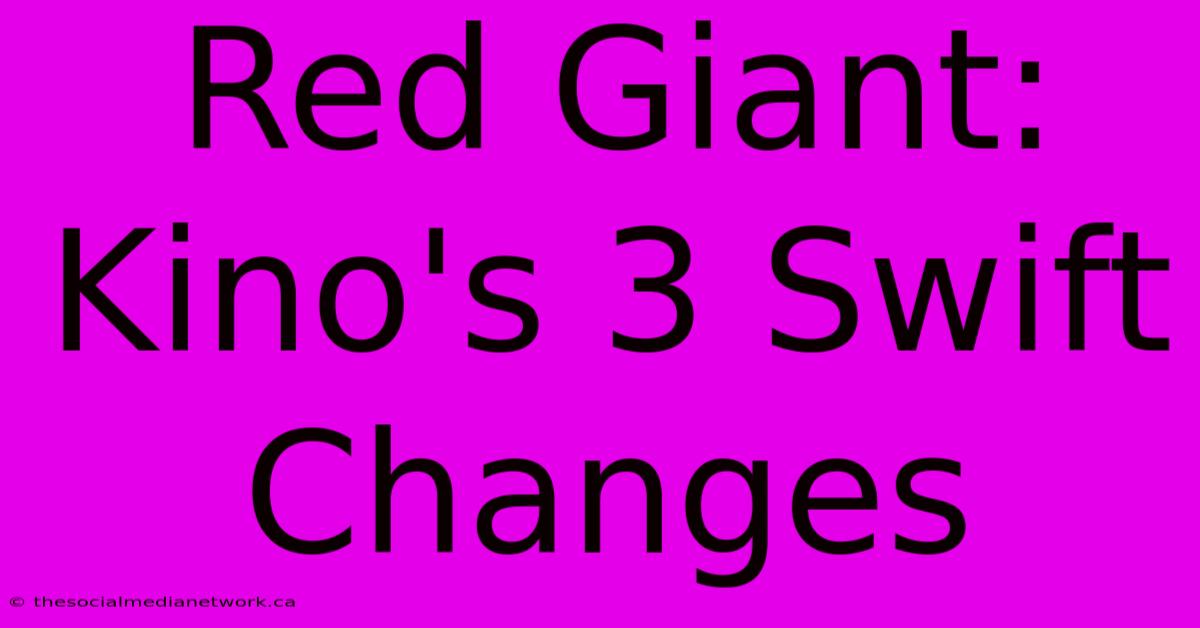 Red Giant: Kino's 3 Swift Changes