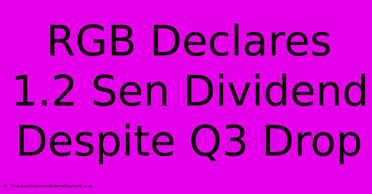 RGB Declares 1.2 Sen Dividend Despite Q3 Drop