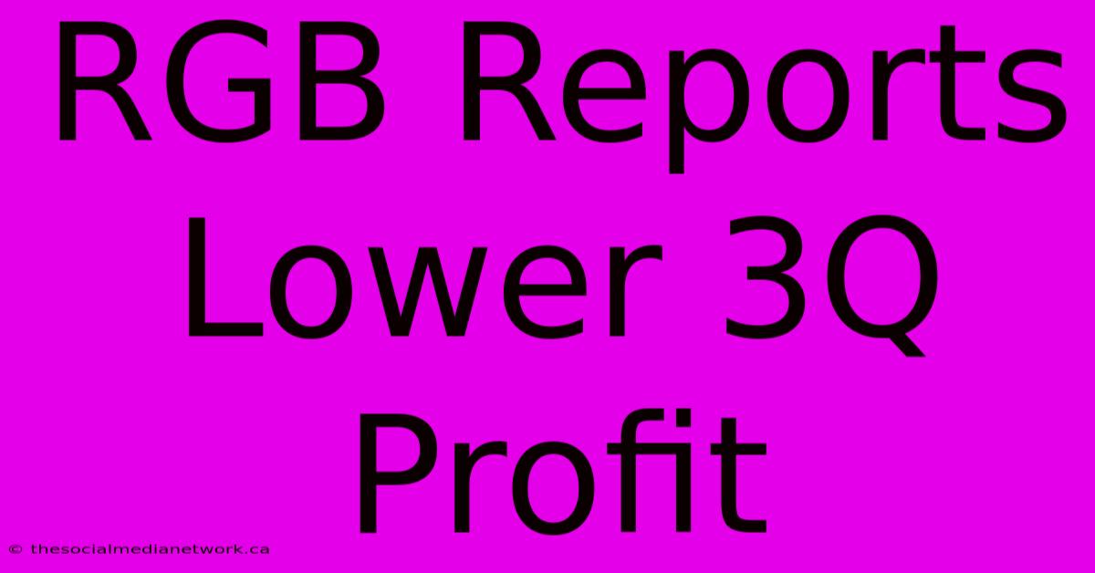 RGB Reports Lower 3Q Profit