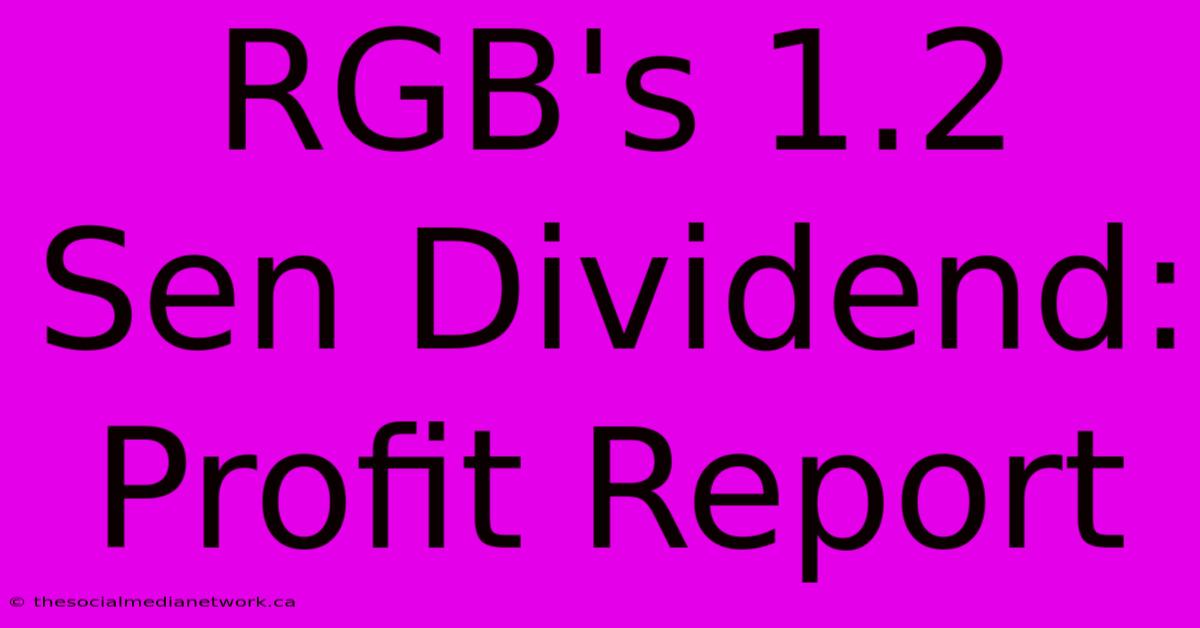 RGB's 1.2 Sen Dividend:  Profit Report