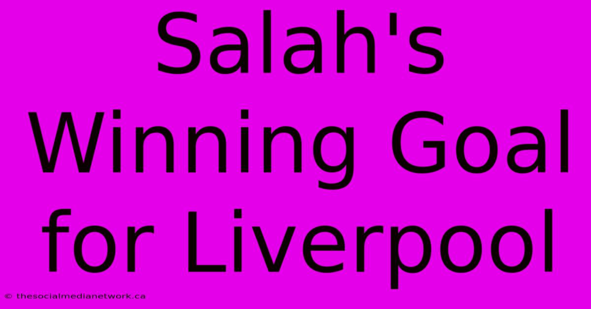 Salah's Winning Goal For Liverpool