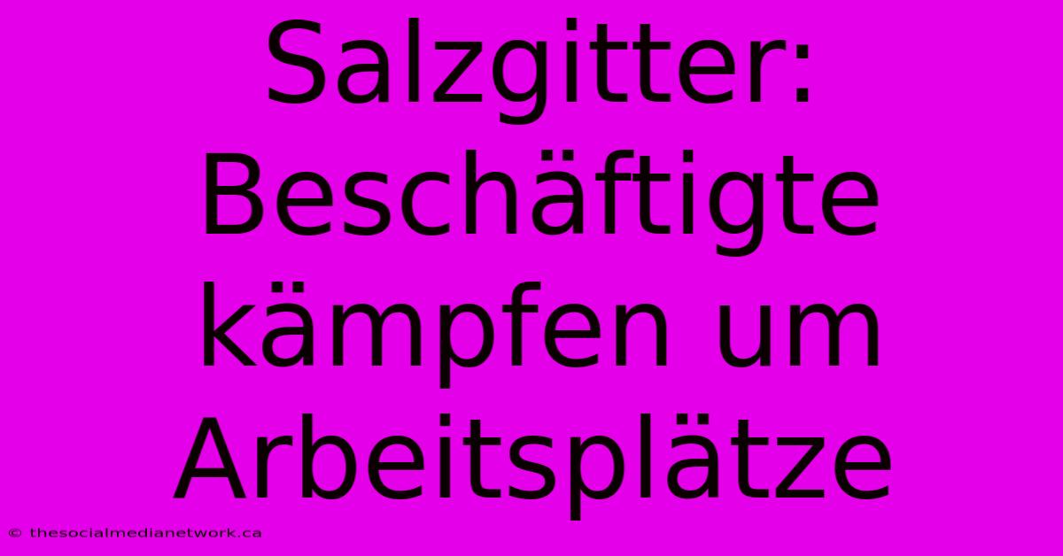 Salzgitter: Beschäftigte Kämpfen Um Arbeitsplätze