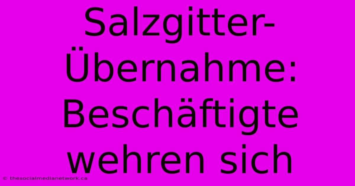 Salzgitter-Übernahme: Beschäftigte Wehren Sich