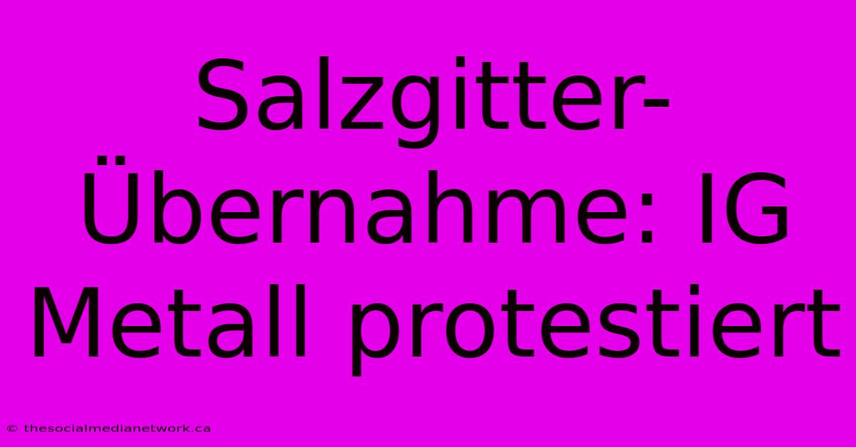 Salzgitter-Übernahme: IG Metall Protestiert