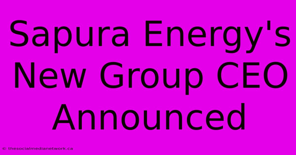 Sapura Energy's New Group CEO Announced