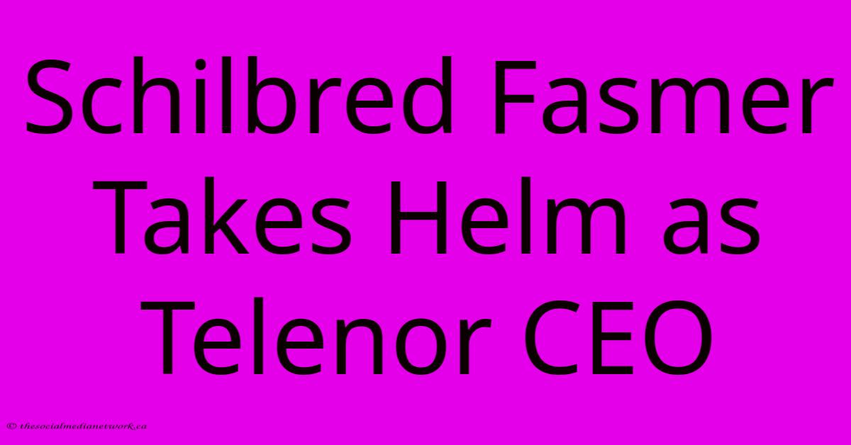 Schilbred Fasmer Takes Helm As Telenor CEO