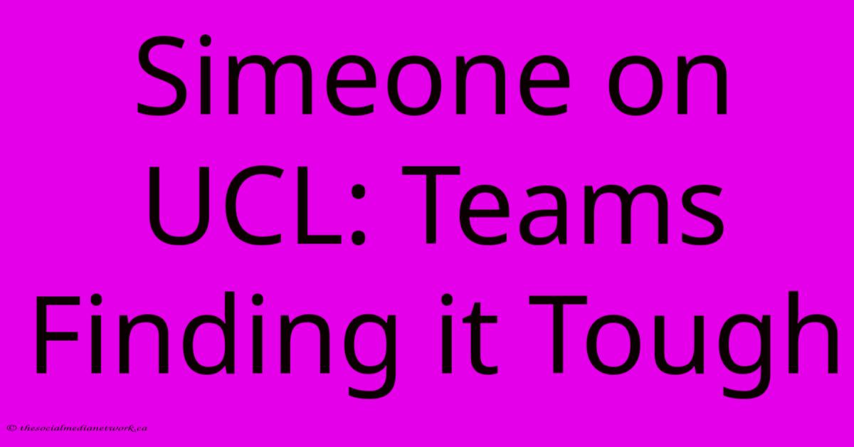Simeone On UCL: Teams Finding It Tough Simeone On UCL: Teams Finding It Tough