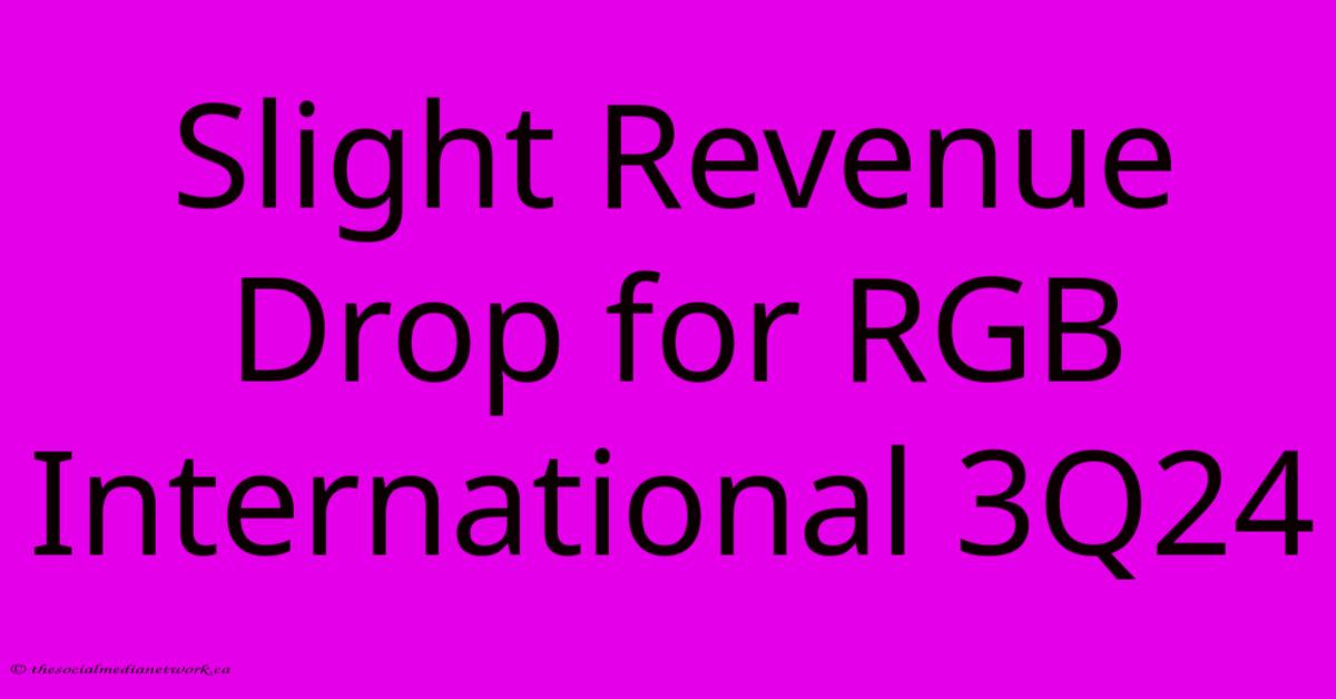 Slight Revenue Drop For RGB International 3Q24