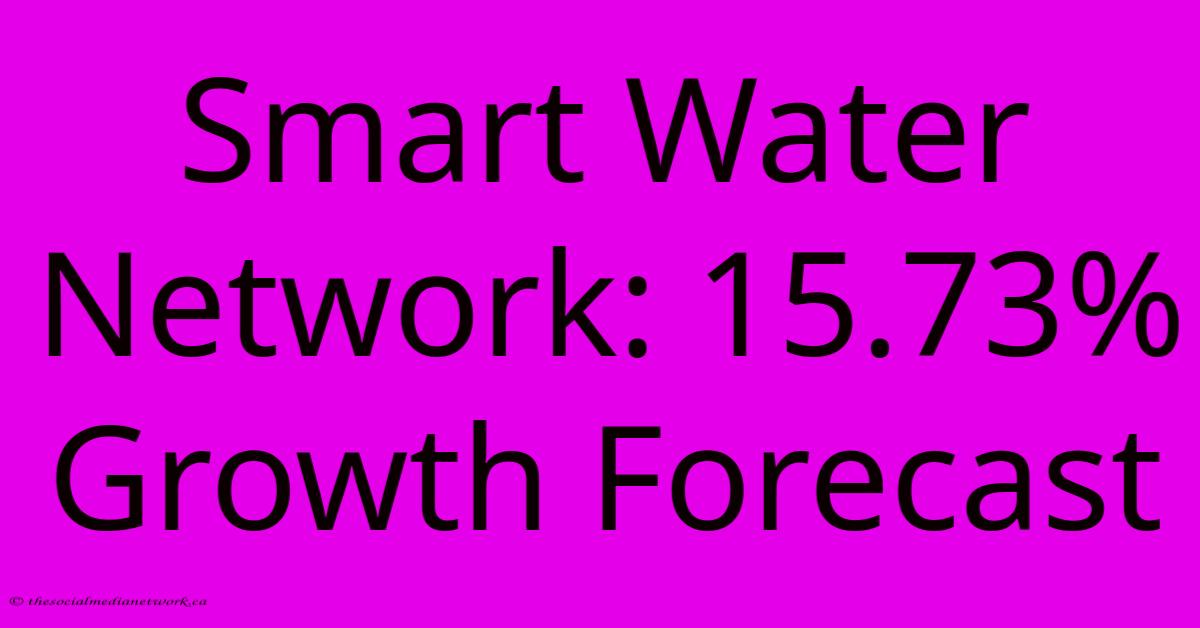 Smart Water Network: 15.73% Growth Forecast Smart Water Network: 15.73% Growth Forecast