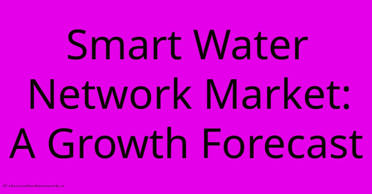 Smart Water Network Market: A Growth Forecast Smart Water Network Market: A Growth Forecast