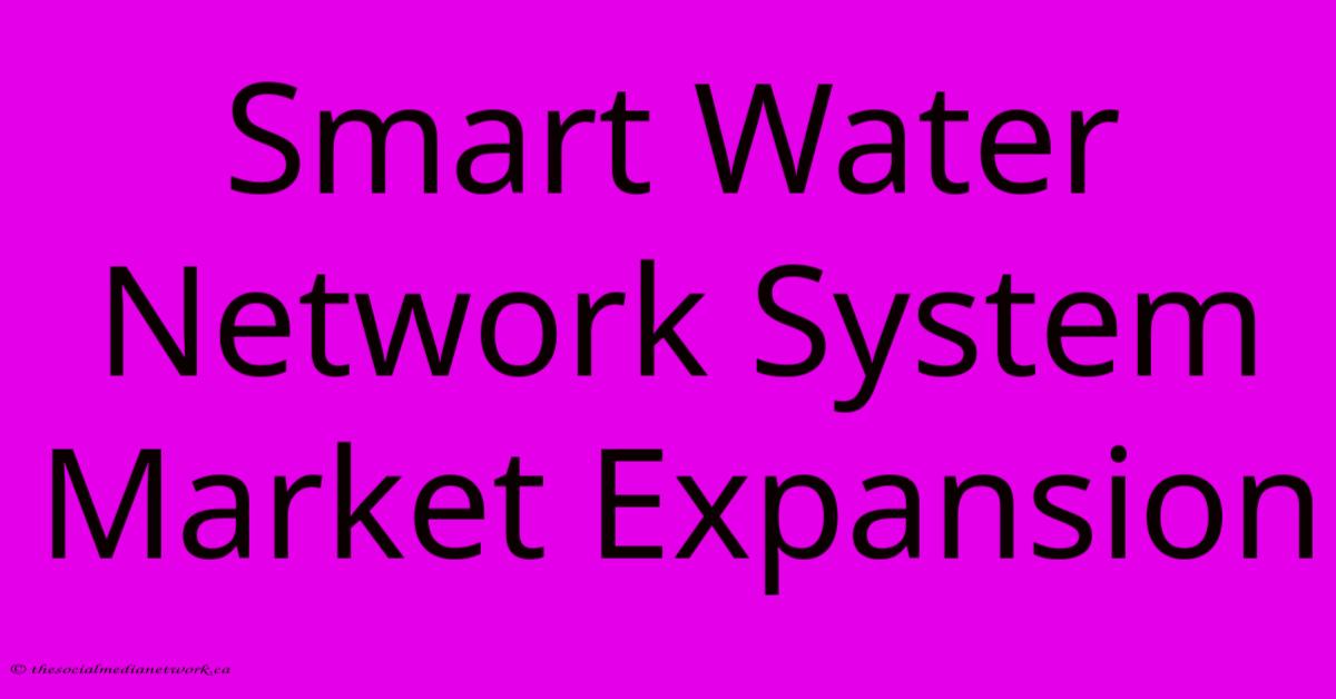 Smart Water Network System Market Expansion Smart Water Network System Market Expansion