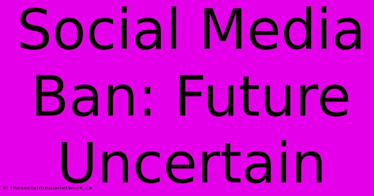 Social Media Ban: Future Uncertain