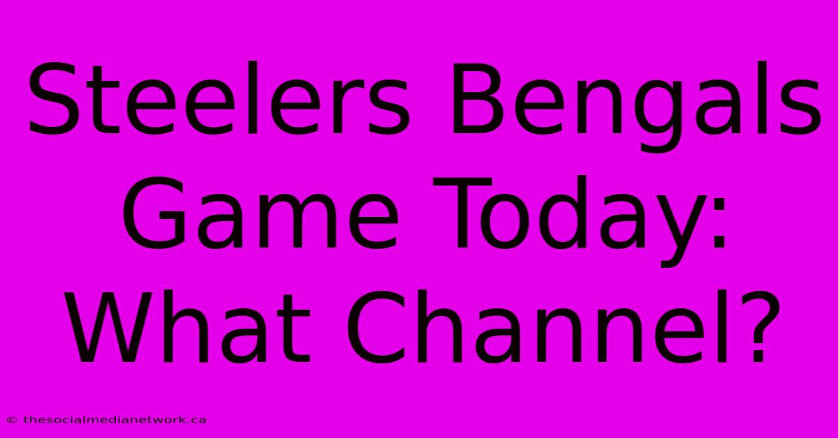 Steelers Bengals Game Today: What Channel?