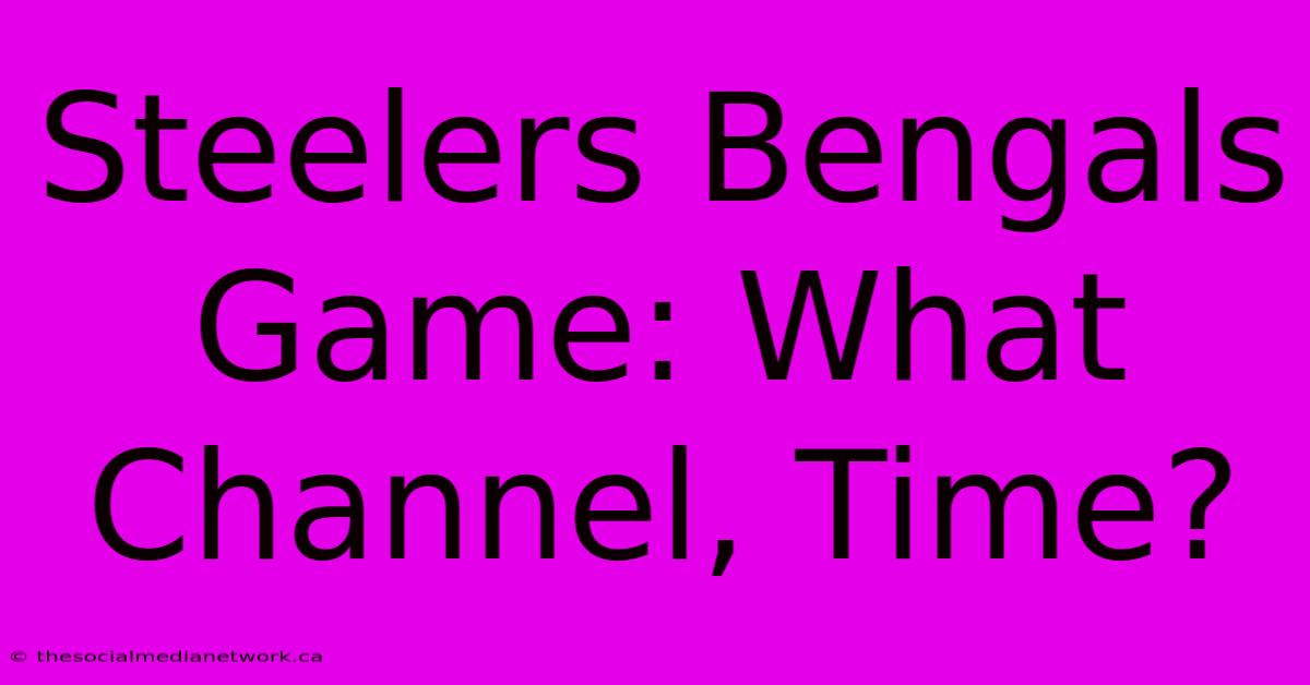 Steelers Bengals Game: What Channel, Time?