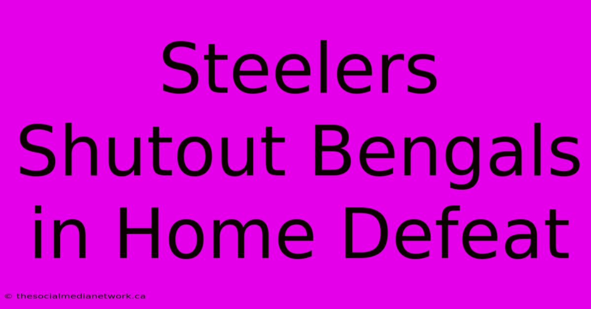 Steelers Shutout Bengals In Home Defeat