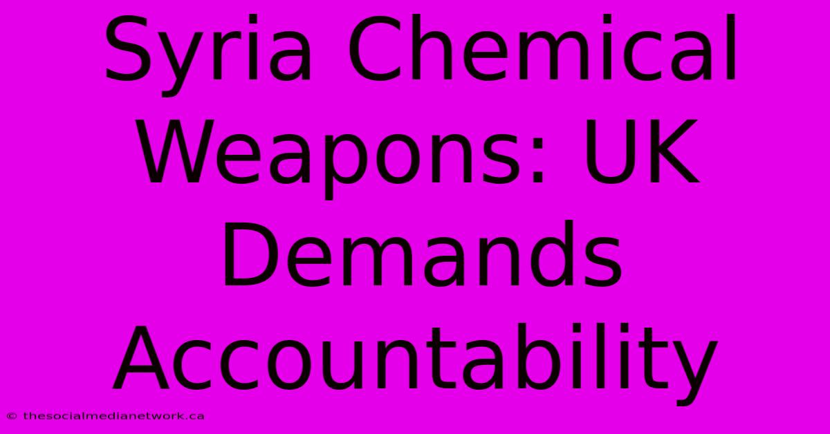 Syria Chemical Weapons: UK Demands Accountability