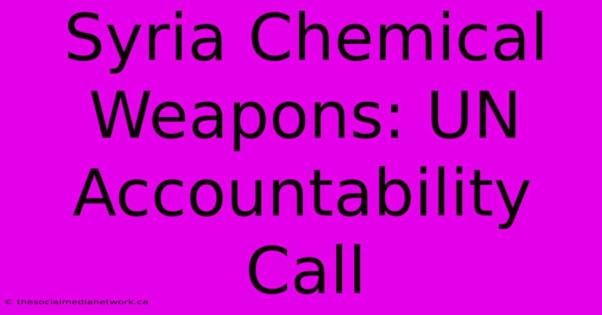 Syria Chemical Weapons: UN Accountability Call