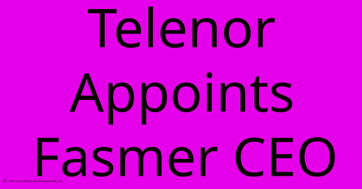 Telenor Appoints Fasmer CEO