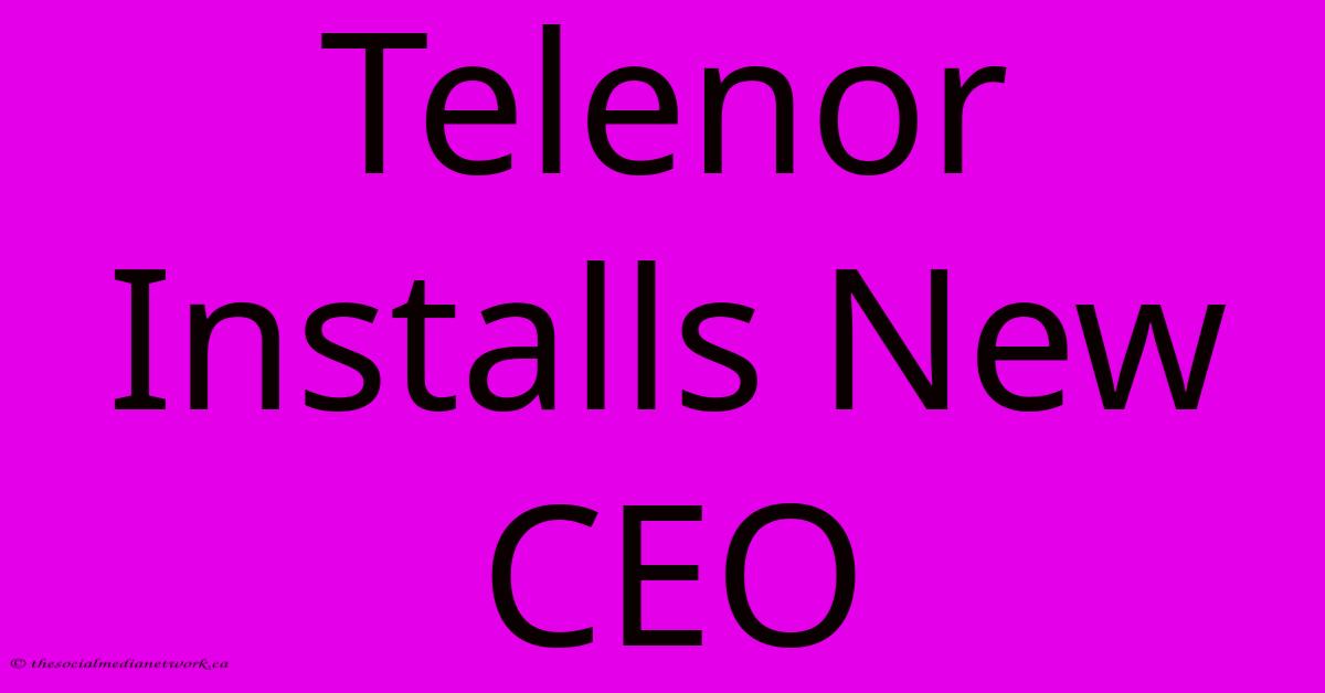 Telenor Installs New CEO