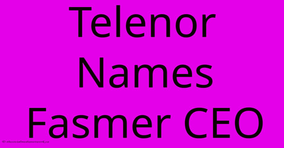 Telenor Names Fasmer CEO