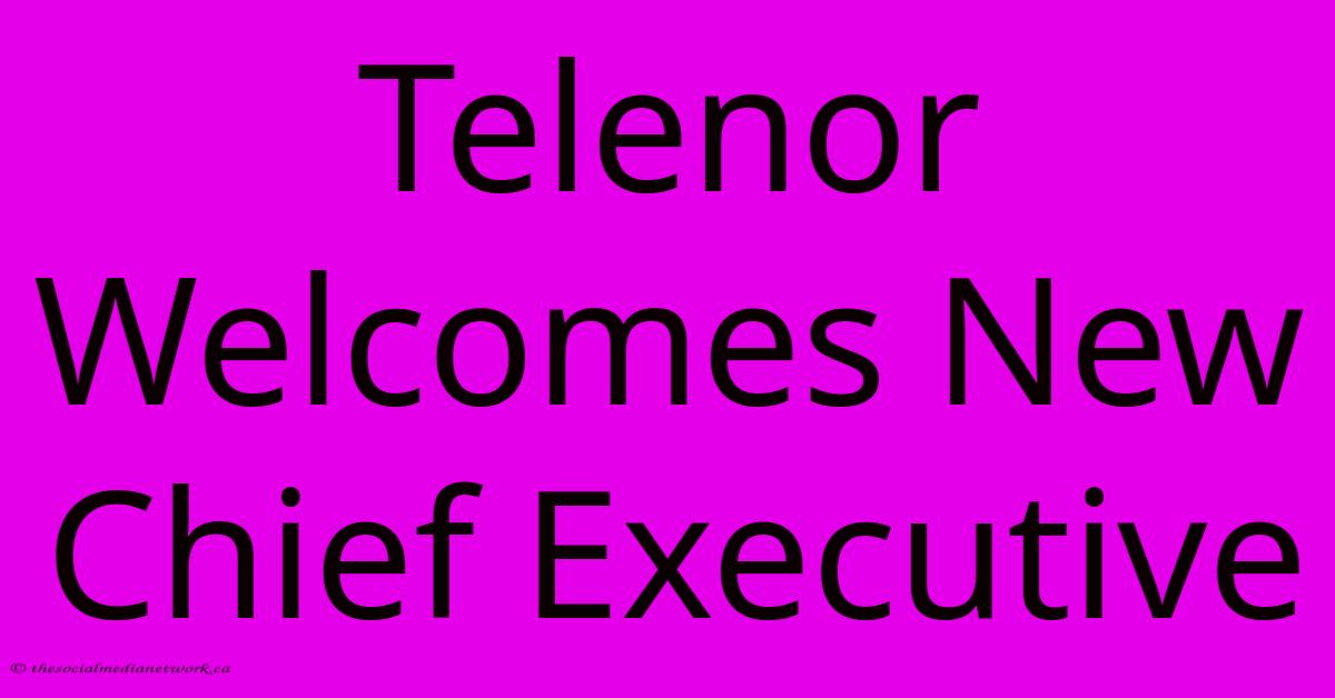 Telenor Welcomes New Chief Executive