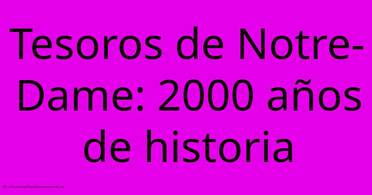 Tesoros De Notre-Dame: 2000 Años De Historia Tesoros De Notre-Dame: 2000 Años De Historia