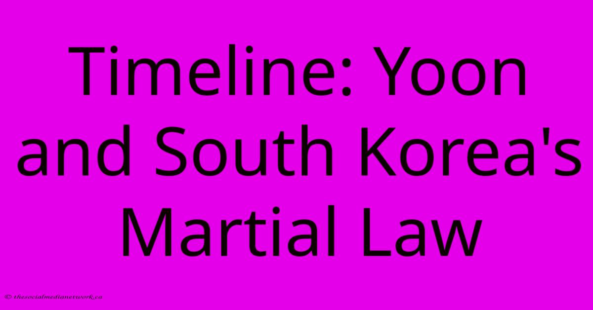 Timeline: Yoon And South Korea's Martial Law