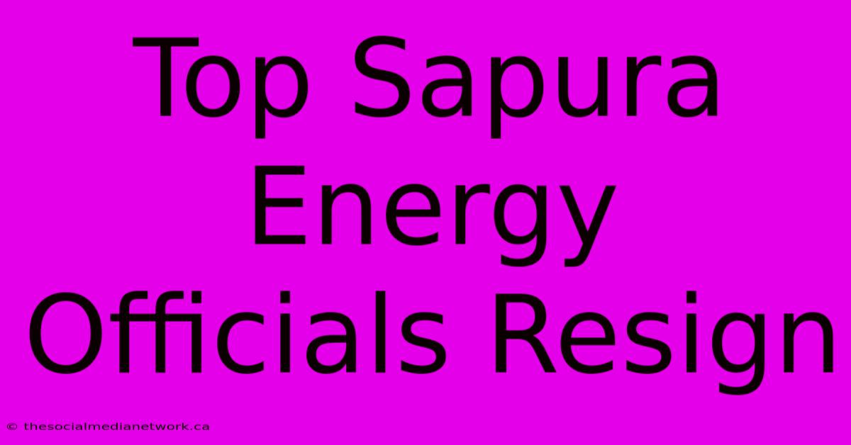 Top Sapura Energy Officials Resign