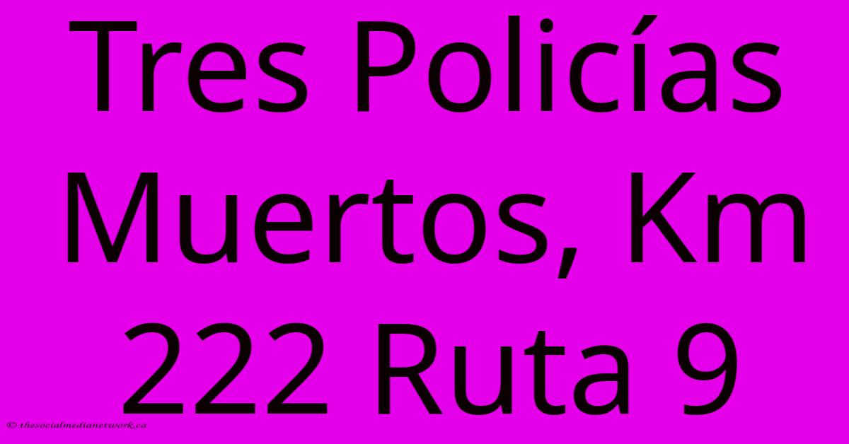 Tres Policías Muertos, Km 222 Ruta 9 Tres Policías Muertos, Km 222 Ruta 9