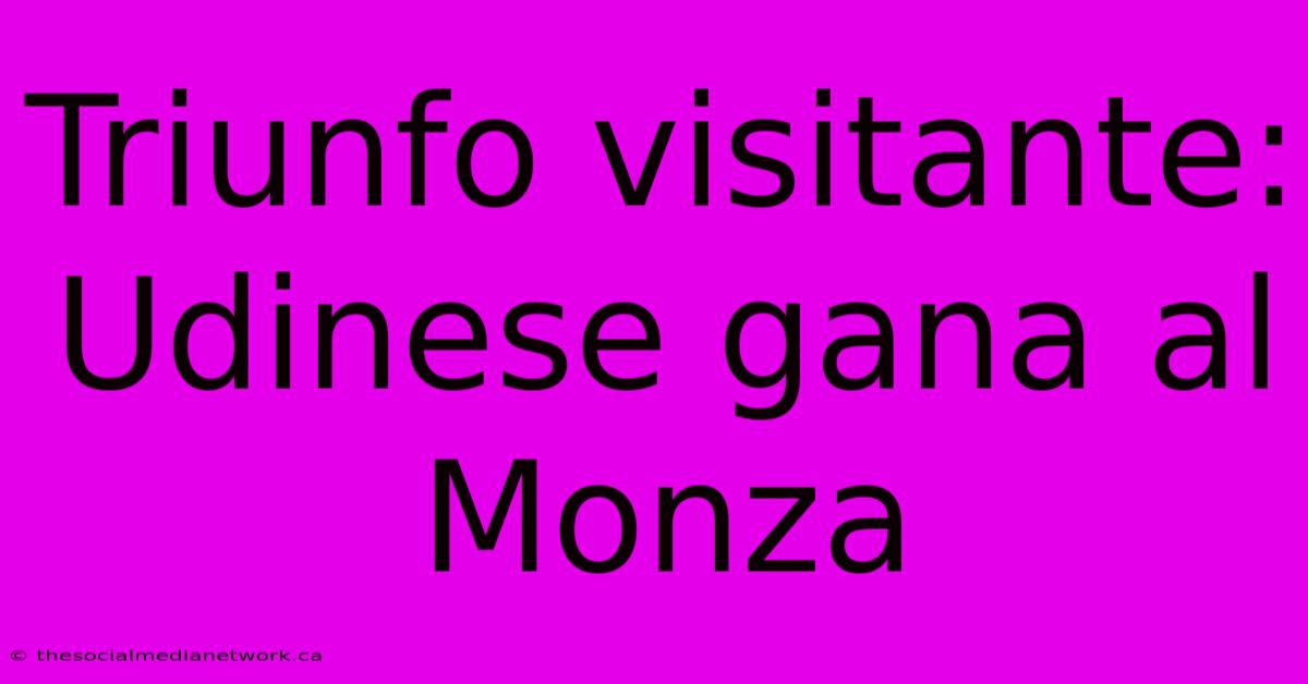 Triunfo Visitante: Udinese Gana Al Monza