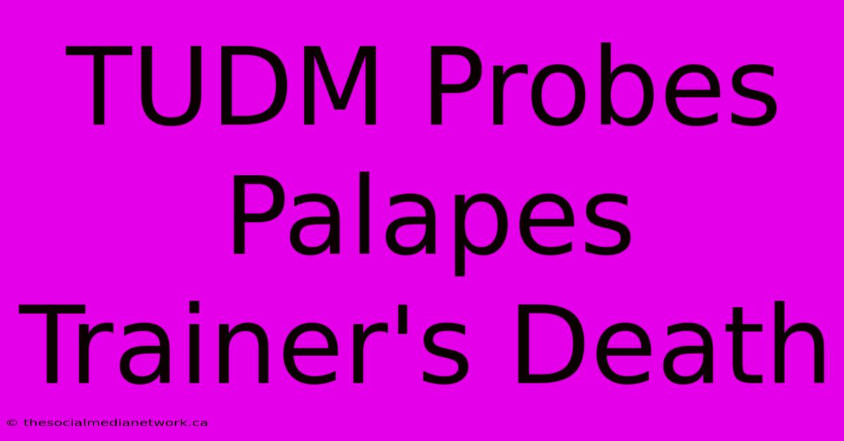 TUDM Probes Palapes Trainer's Death