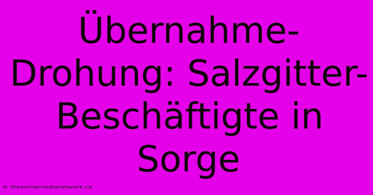 Übernahme-Drohung: Salzgitter-Beschäftigte In Sorge