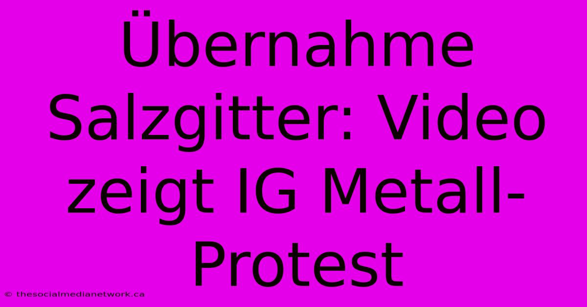 Übernahme Salzgitter: Video Zeigt IG Metall-Protest