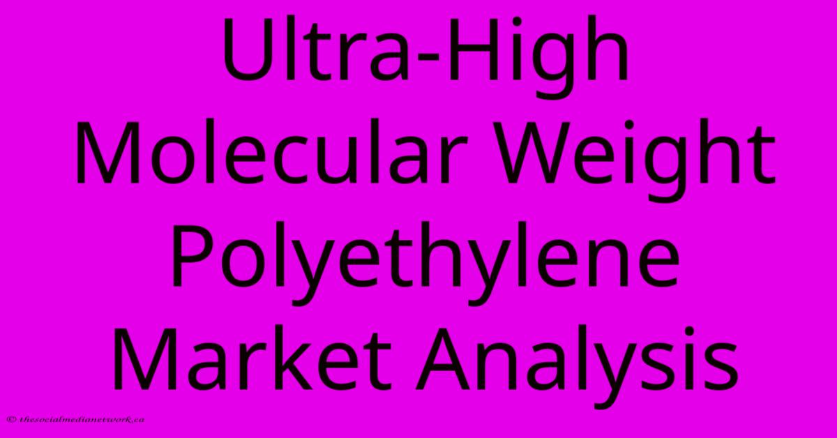 Ultra-High Molecular Weight Polyethylene Market Analysis Ultra-High Molecular Weight Polyethylene Market Analysis