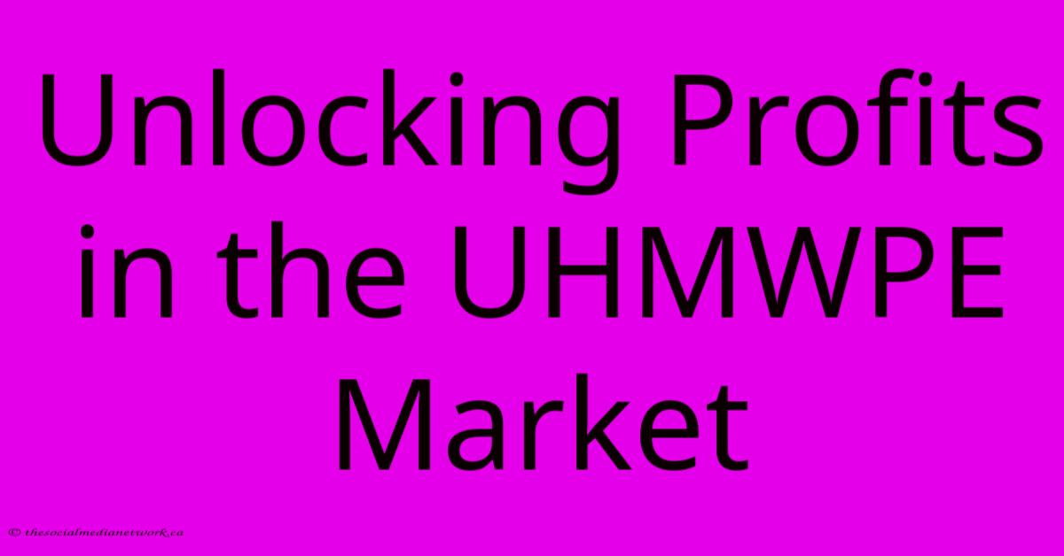 Unlocking Profits In The UHMWPE Market Unlocking Profits In The UHMWPE Market