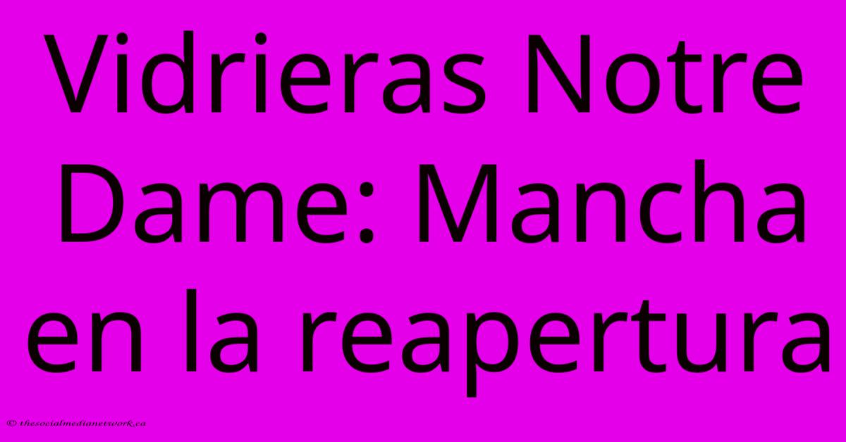 Vidrieras Notre Dame: Mancha En La Reapertura Vidrieras Notre Dame: Mancha En La Reapertura
