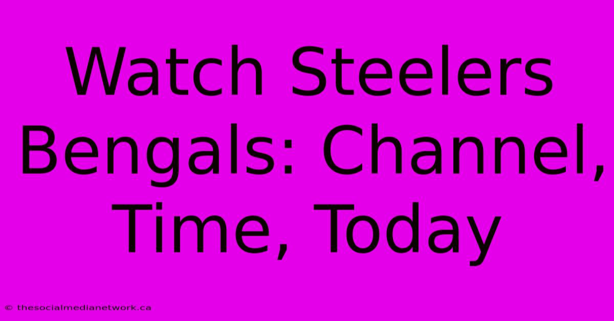 Watch Steelers Bengals: Channel, Time, Today