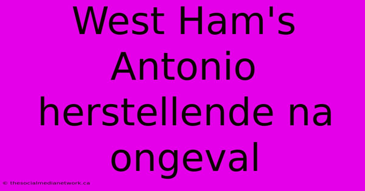 West Ham's Antonio Herstellende Na Ongeval