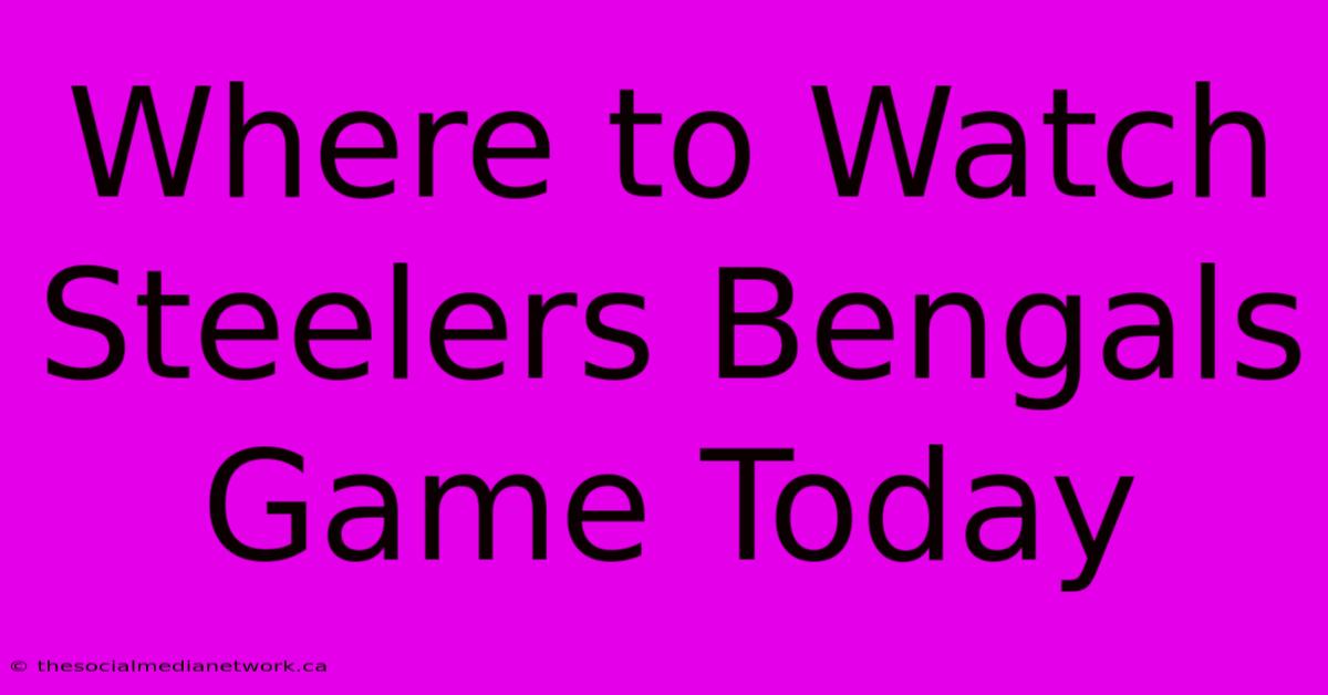 Where To Watch Steelers Bengals Game Today