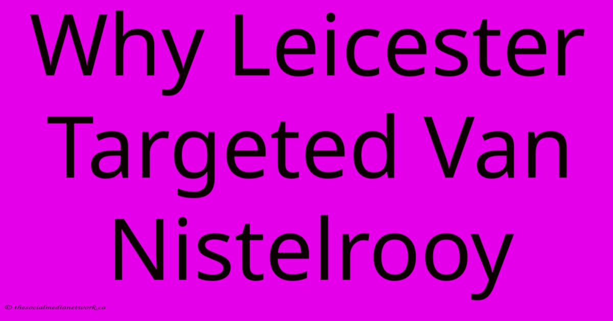 Why Leicester Targeted Van Nistelrooy